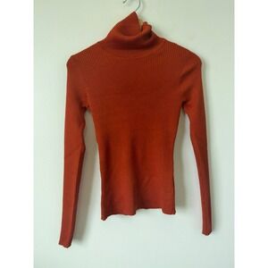 Forever 21 FCT With Love Ribbed Turtle Neck Long Sleeve Burnt Orange Size Small